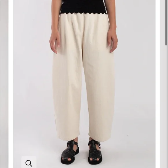 Micaela Greg Barrel Pant Cream size medium - Picture 3 of 9